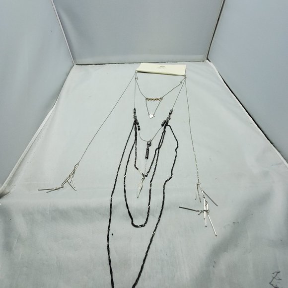 BKE silver layered necklace with stones - Picture 6 of 12